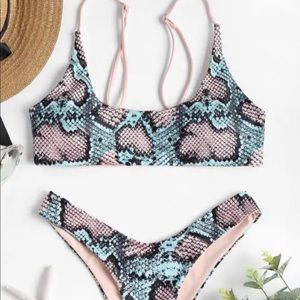NWT Zaful Snakeskin Bikini Set